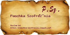 Paschka Szofrónia névjegykártya